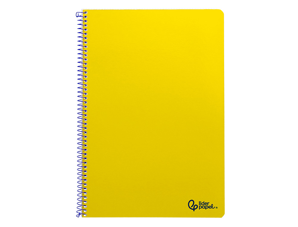 CADERNO ESPIRAL LIDERPAPEL SMART DIN A4 CAPA SUAVE 80 F 75GR PAUTADO COM MARGEM COR AMARELO