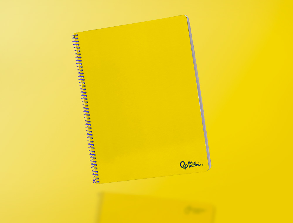 CADERNO ESPIRAL LIDERPAPEL SMART DIN A4 CAPA SUAVE 80 F 75GR PAUTADO COM MARGEM COR AMARELO