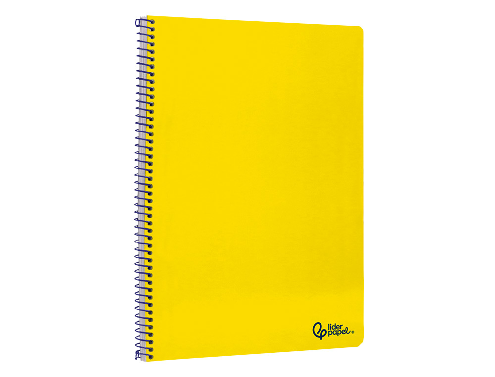 CADERNO ESPIRAL LIDERPAPEL SMART DIN A4 CAPA SUAVE 80 F 75GR PAUTADO COM MARGEM COR AMARELO