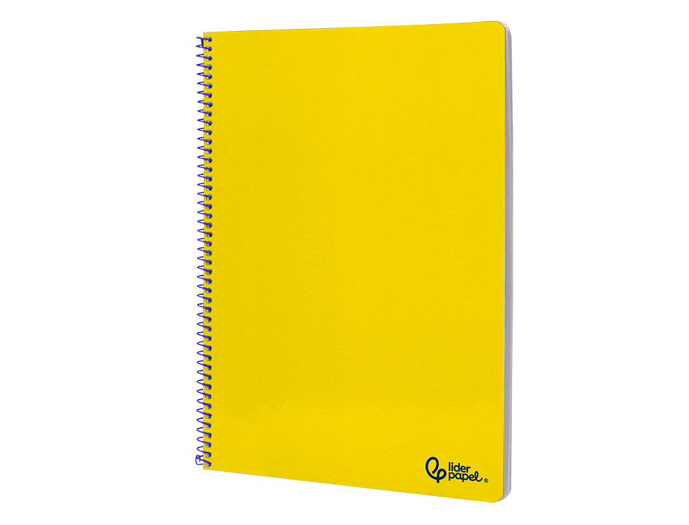 CADERNO ESPIRAL LIDERPAPEL SMART DIN A4 CAPA SUAVE 80 F 75GR PAUTADO COM MARGEM COR AMARELO