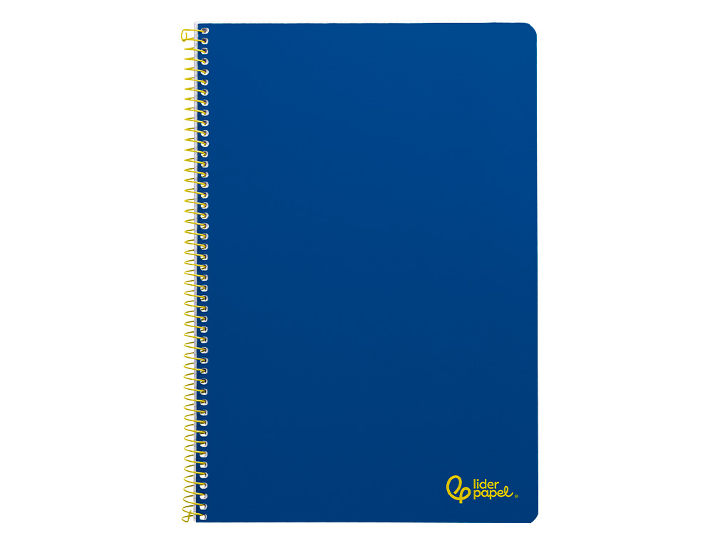 CADERNO ESPIRAL LIDERPAPEL SMART DIN A4 CAPA SUAVE 80 F 75GR PAUTADO COM MARGEM COR AZUL ESCURO