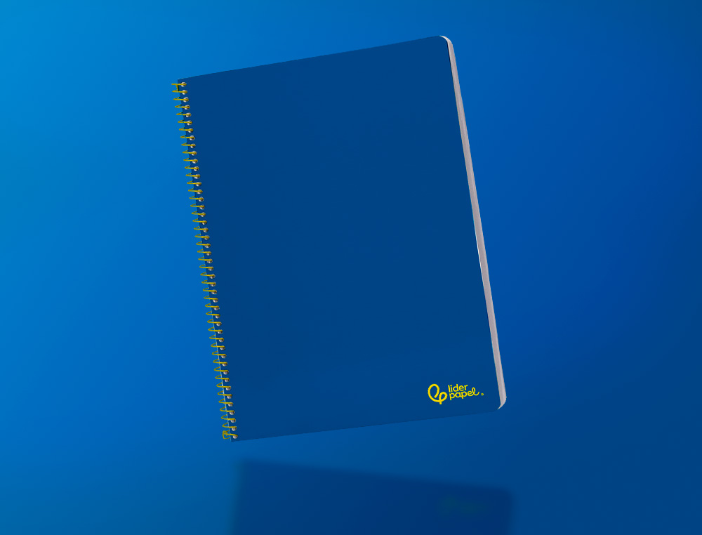 CADERNO ESPIRAL LIDERPAPEL SMART DIN A4 CAPA SUAVE 80 F 75GR PAUTADO COM MARGEM COR AZUL ESCURO