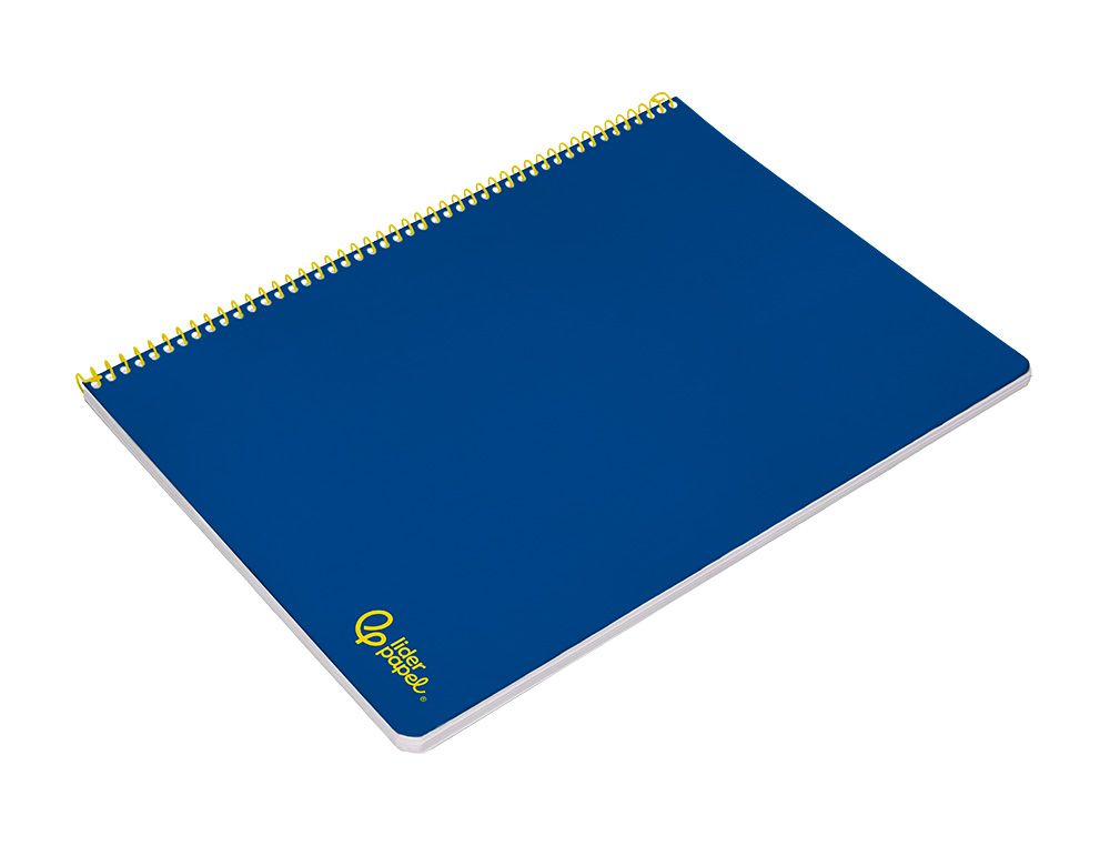 CADERNO ESPIRAL LIDERPAPEL SMART DIN A4 CAPA SUAVE 80 F 75GR PAUTADO COM MARGEM COR AZUL ESCURO