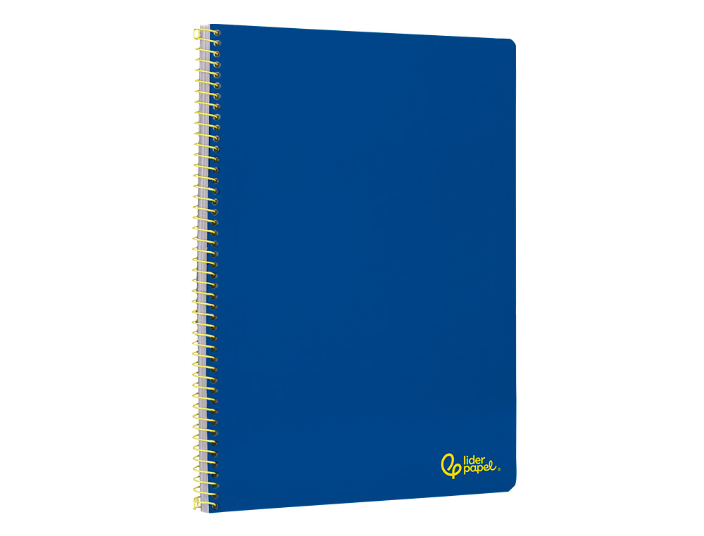CADERNO ESPIRAL LIDERPAPEL SMART DIN A4 CAPA SUAVE 80 F 75GR PAUTADO COM MARGEM COR AZUL ESCURO