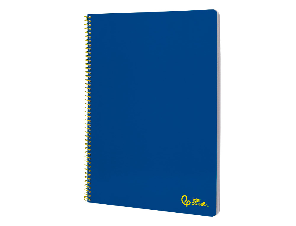 CADERNO ESPIRAL LIDERPAPEL SMART DIN A4 CAPA SUAVE 80 F 75GR PAUTADO COM MARGEM COR AZUL ESCURO