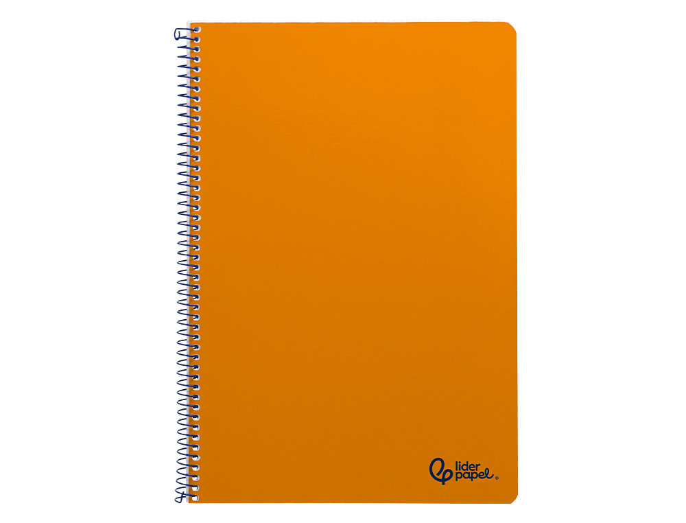 CADERNO ESPIRAL LIDERPAPEL SMART DIN A4 CAPA SUAVE 80 F 75GR PAUTADO COM MARGEM COR LARANJA
