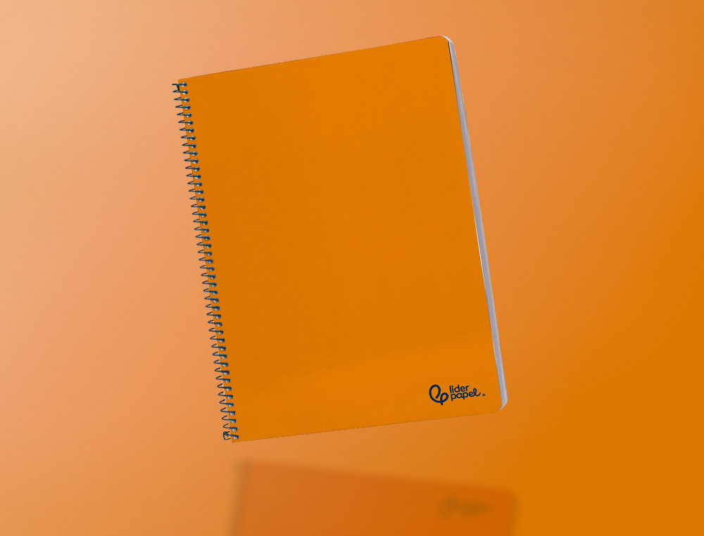 CADERNO ESPIRAL LIDERPAPEL SMART DIN A4 CAPA SUAVE 80 F 75GR PAUTADO COM MARGEM COR LARANJA