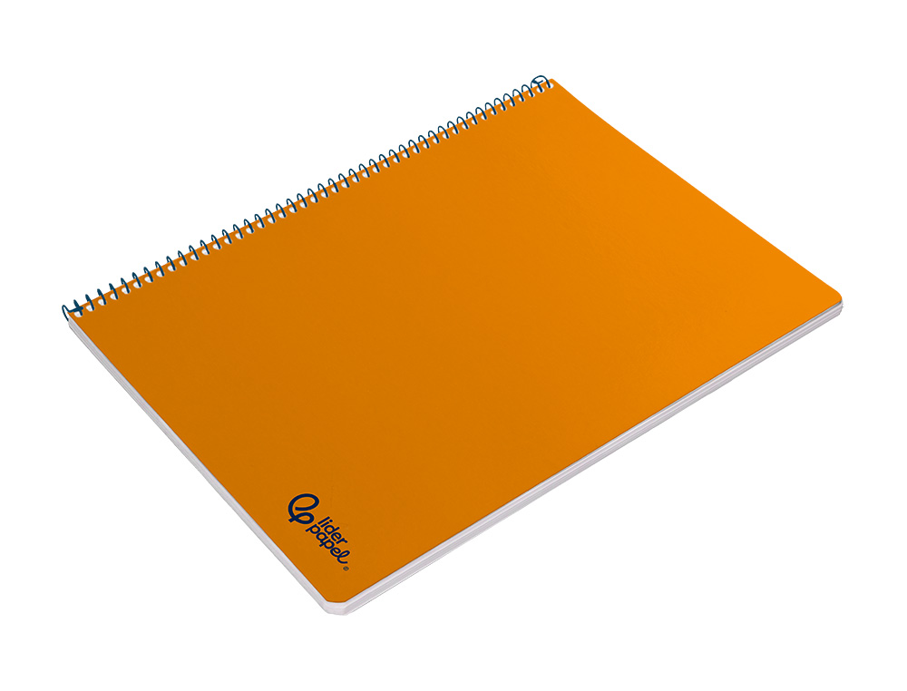 CADERNO ESPIRAL LIDERPAPEL SMART DIN A4 CAPA SUAVE 80 F 75GR PAUTADO COM MARGEM COR LARANJA