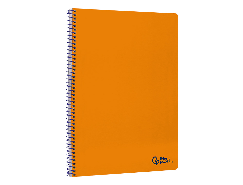 CADERNO ESPIRAL LIDERPAPEL SMART DIN A4 CAPA SUAVE 80 F 75GR PAUTADO COM MARGEM COR LARANJA