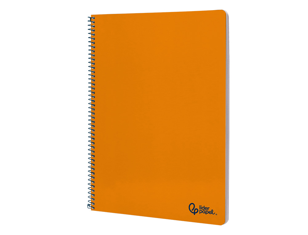 CADERNO ESPIRAL LIDERPAPEL SMART DIN A4 CAPA SUAVE 80 F 75GR PAUTADO COM MARGEM COR LARANJA