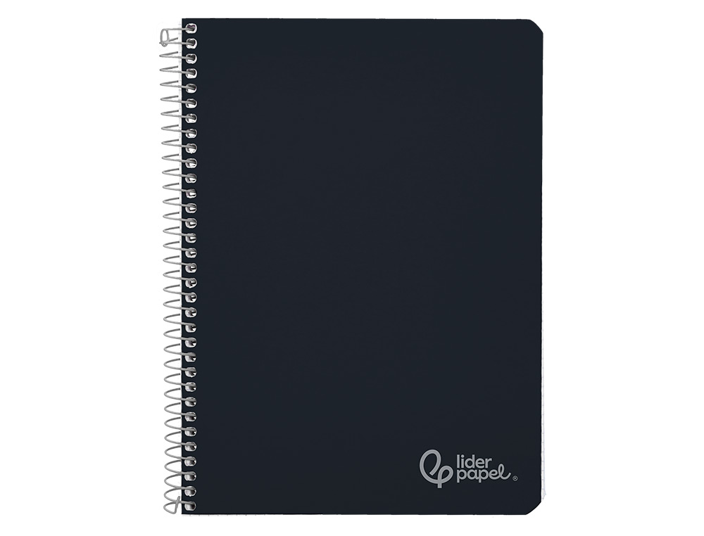 CADERNO ESPIRAL LIDERPAPEL WITTY DIN A4 CAPA DURA 80F 90GR PAUTADO COM MARGEM COR PRETO