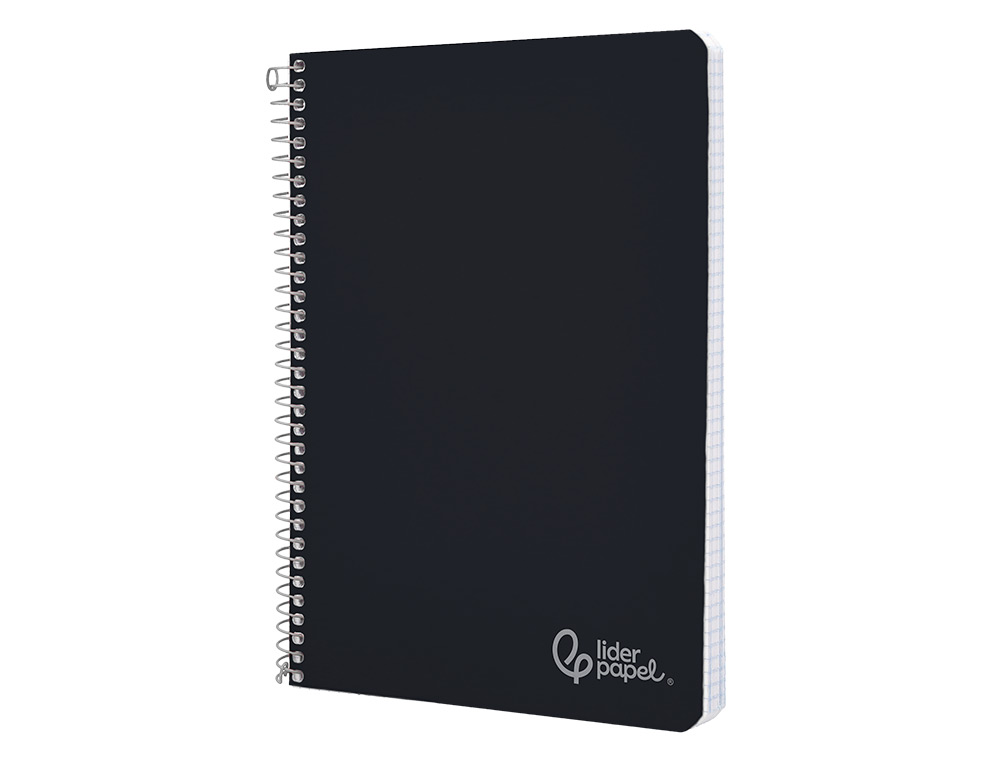 CADERNO ESPIRAL LIDERPAPEL WITTY DIN A4 CAPA DURA 80F 90GR PAUTADO COM MARGEM COR PRETO