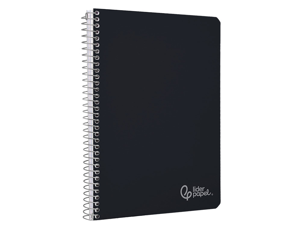 CADERNO ESPIRAL LIDERPAPEL WITTY DIN A4 CAPA DURA 80F 90GR PAUTADO COM MARGEM COR PRETO
