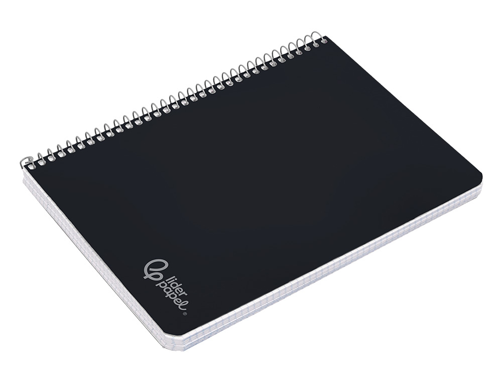 CADERNO ESPIRAL LIDERPAPEL WITTY DIN A4 CAPA DURA 80F 90GR PAUTADO COM MARGEM COR PRETO