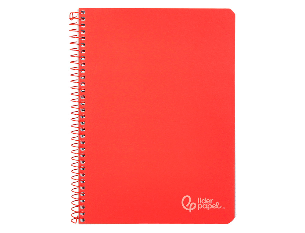 CADERNO ESPIRAL LIDERPAPEL WITTY DIN A4 CAPA DURA 80F 90GR PAUTADO COM MARGEM COR VERMELHO