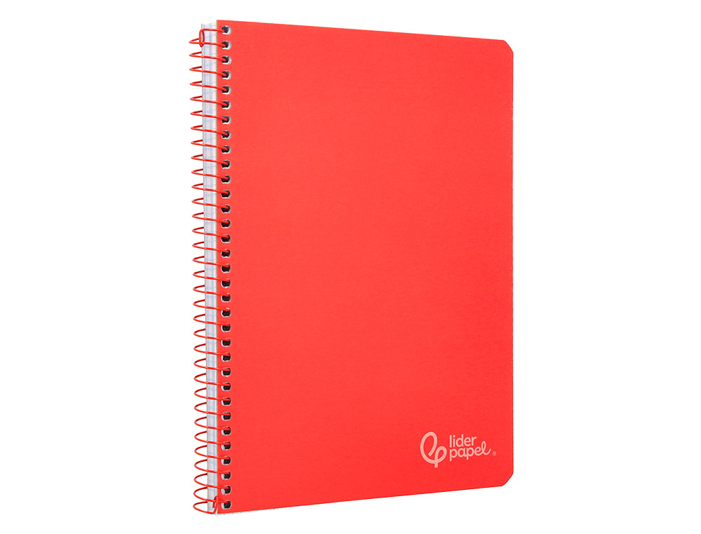 CADERNO ESPIRAL LIDERPAPEL WITTY DIN A4 CAPA DURA 80F 90GR PAUTADO COM MARGEM COR VERMELHO