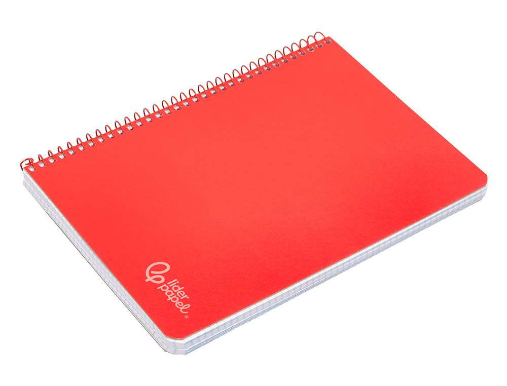 CADERNO ESPIRAL LIDERPAPEL WITTY DIN A4 CAPA DURA 80F 90GR PAUTADO COM MARGEM COR VERMELHO