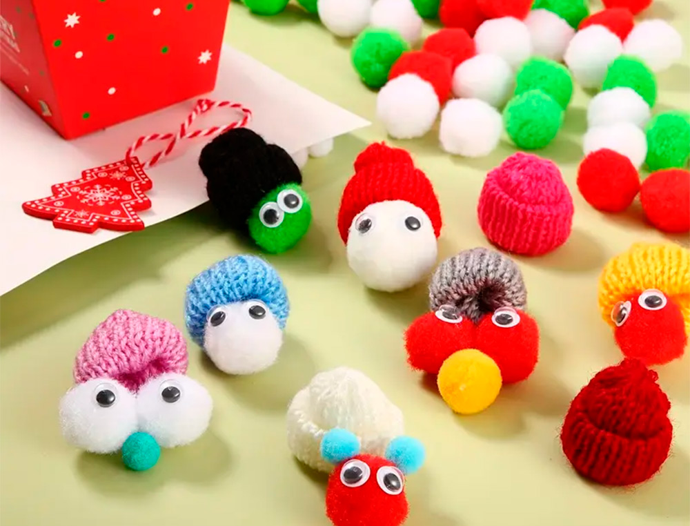 POMPONS DE CORES LIDERPAPEL 1,5 CM TONALIDADES VERDES BOLSA COM 80 UNIDADES