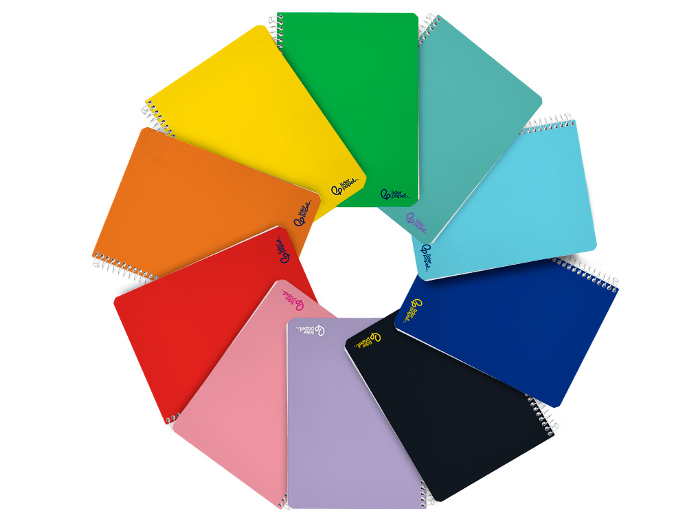 CADERNO ESPIRAL LIDERPAPEL SMART MICRO DIN A4 CAPA SUAVE 80 F 75GR PAUTADO 7 MM DUPLA MARGEM 4 FUROS CORES SORTIDAS