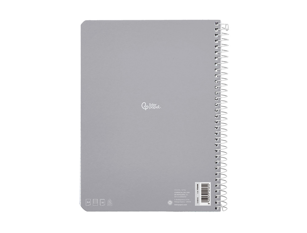 CADERNO ESPIRAL LIDERPAPEL SMART MICRO DIN A4 CAPA SUAVE 80 F 75GR PAUTADO 7 MM DUPLA MARGEM 4 FUROS CORES SORTIDAS