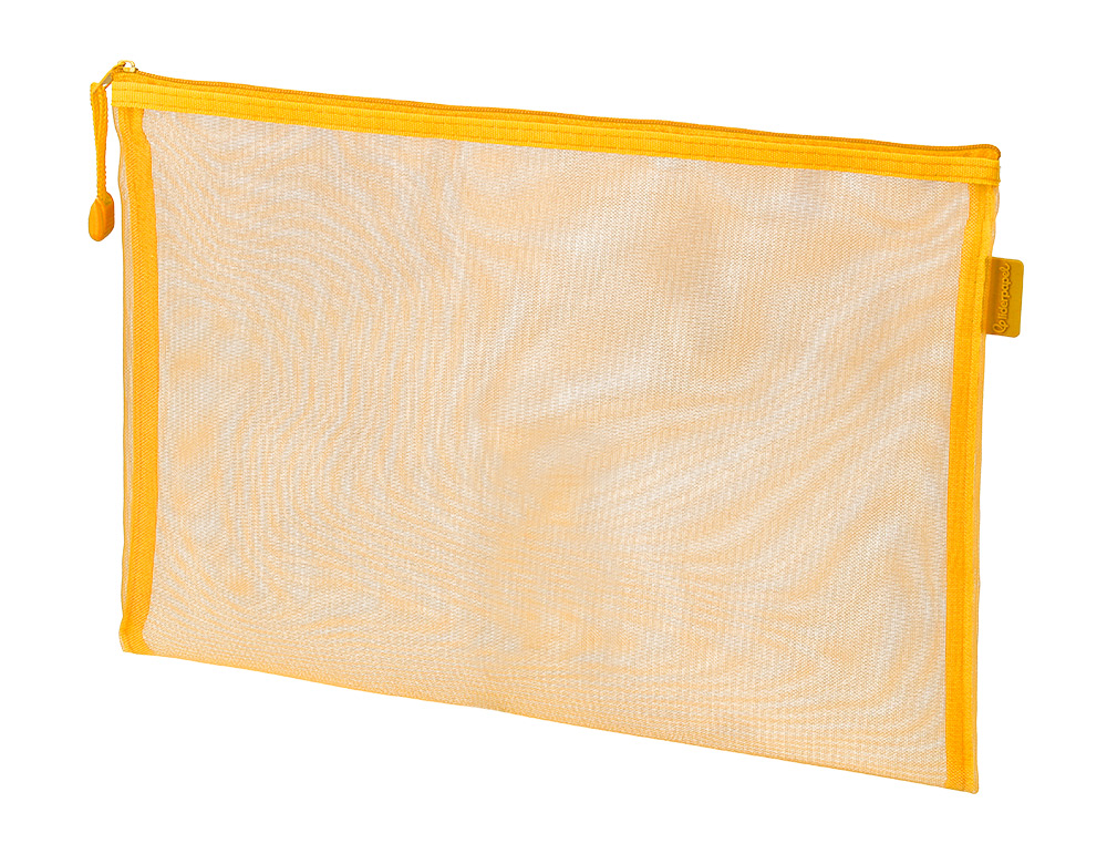 BOLSA COM FECHO DE CORRER LIDERPAPEL POLIESTER TRANSPIRAVEL MULTIUSOS DIN A4 AMARELO