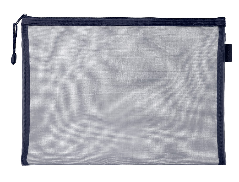 BOLSA COM FECHO DE CORRER LIDERPAPEL POLIESTER TRANSPIRAVEL MULTIUSOS DIN A4 AZUL MARINHO