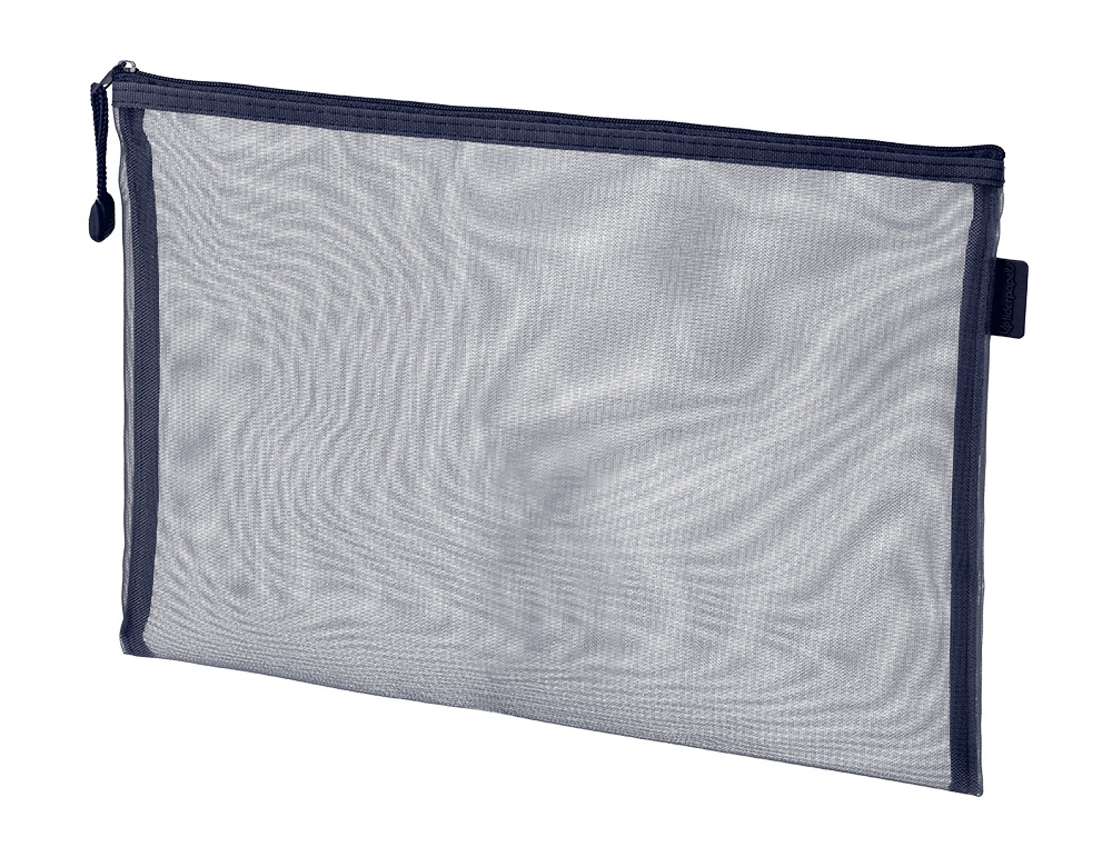 BOLSA COM FECHO DE CORRER LIDERPAPEL POLIESTER TRANSPIRAVEL MULTIUSOS DIN A4 AZUL MARINHO