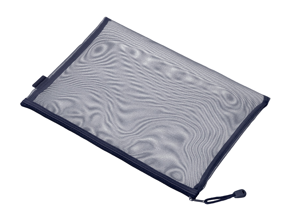 BOLSA COM FECHO DE CORRER LIDERPAPEL POLIESTER TRANSPIRAVEL MULTIUSOS DIN A4 AZUL MARINHO