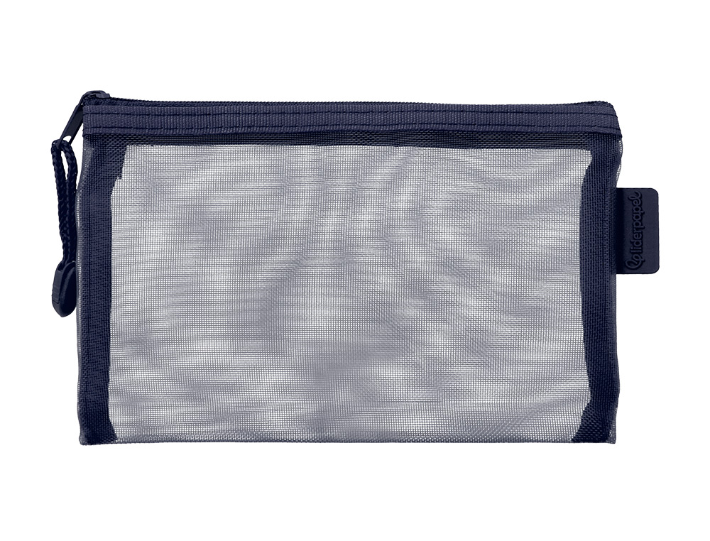 BOLSA COM FECHO DE CORRER LIDERPAPEL POLIESTER TRANSPIRAVEL MULTIUSOS DIN A6 AZUL MARINHO
