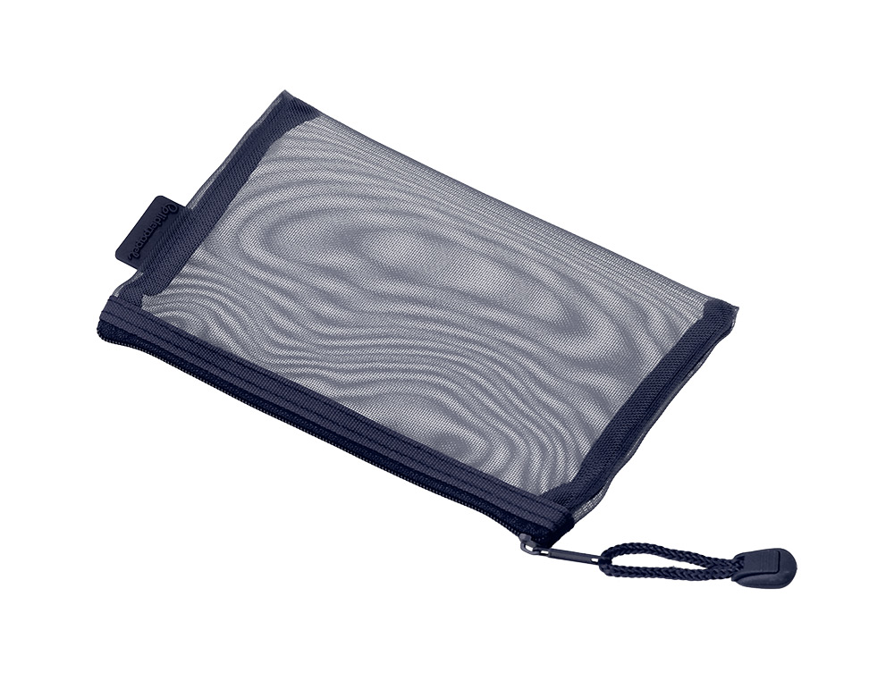BOLSA COM FECHO DE CORRER LIDERPAPEL POLIESTER TRANSPIRAVEL MULTIUSOS DIN A6 AZUL MARINHO