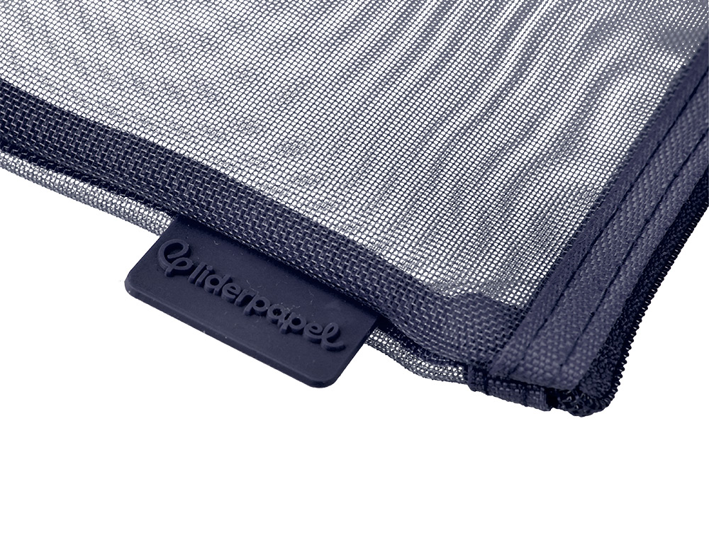 BOLSA COM FECHO DE CORRER LIDERPAPEL POLIESTER TRANSPIRAVEL MULTIUSOS DIN A6 AZUL MARINHO
