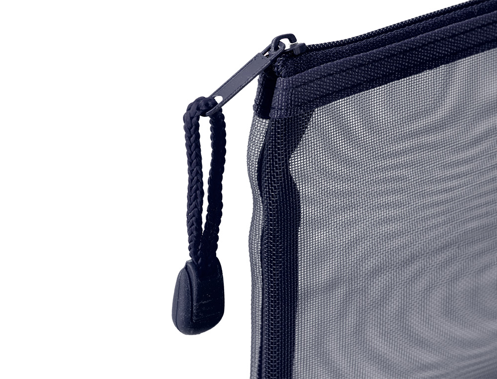 BOLSA COM FECHO DE CORRER LIDERPAPEL POLIESTER TRANSPIRAVEL MULTIUSOS DIN A6 AZUL MARINHO