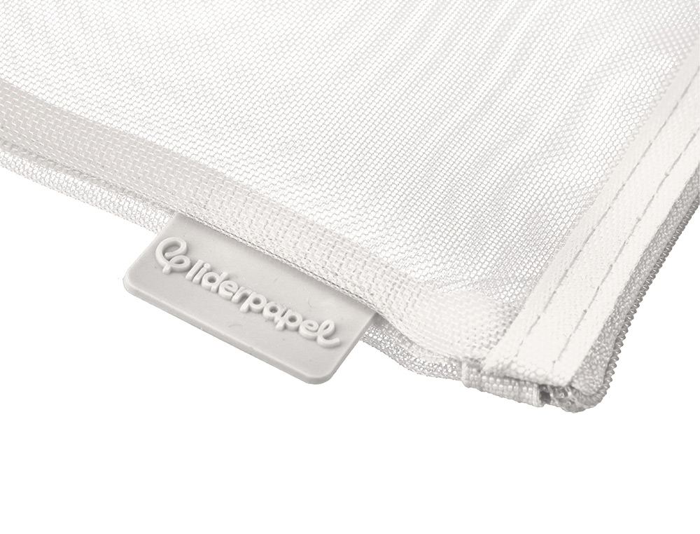 BOLSA COM FECHO DE CORRER LIDERPAPEL POLIESTER TRANSPIRAVEL MULTIUSOS DIN A5 BRANCO