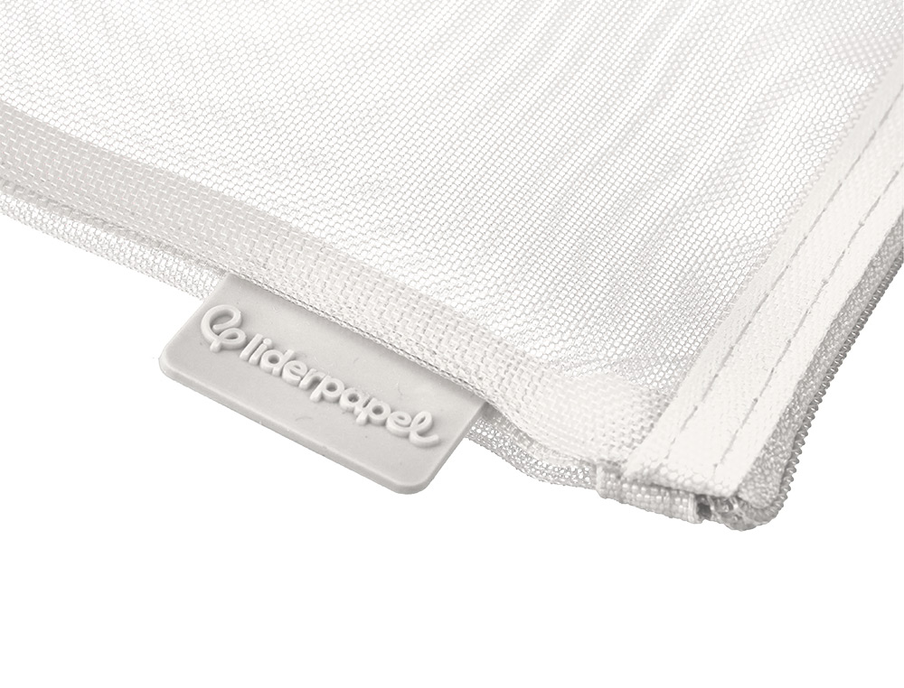 BOLSA COM FECHO DE CORRER LIDERPAPEL POLIESTER TRANSPIRAVEL MULTIUSOS DIN A6 BRANCO