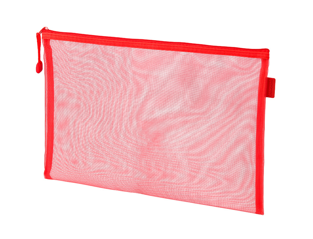 BOLSA COM FECHO DE CORRER LIDERPAPEL POLIESTER TRANSPIRAVEL MULTIUSOS DIN A5 CINZA