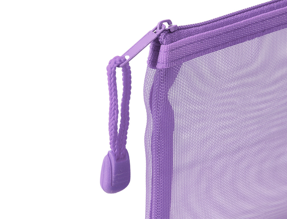 BOLSA COM FECHO DE CORRER LIDERPAPEL POLIESTER TRANSPIRAVEL MULTIUSOS DIN A4 ROXO PASTEL