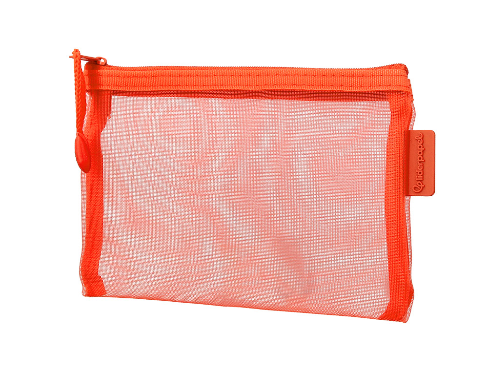 BOLSA COM FECHO DE CORRER LIDERPAPEL POLIESTER TRANSPIRAVEL MULTIUSOS DIN A6 LARANJA