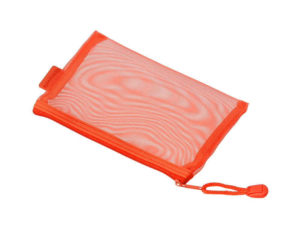 BOLSA COM FECHO DE CORRER LIDERPAPEL POLIESTER TRANSPIRAVEL MULTIUSOS DIN A6 LARANJA