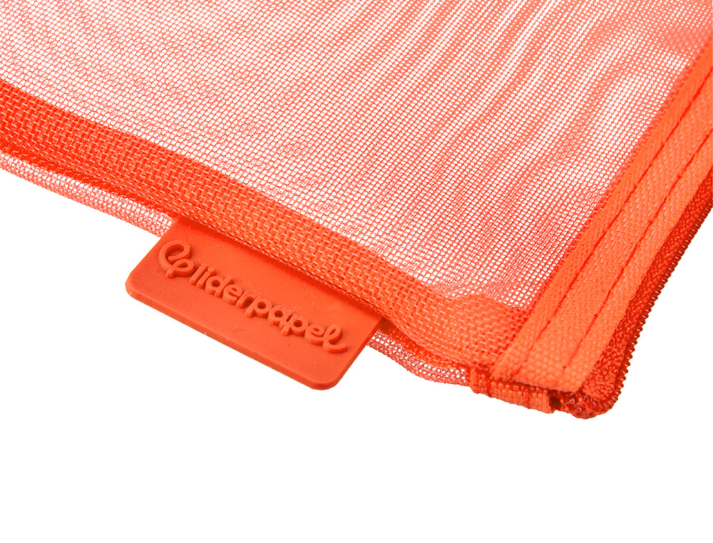 BOLSA COM FECHO DE CORRER LIDERPAPEL POLIESTER TRANSPIRAVEL MULTIUSOS DIN A6 LARANJA
