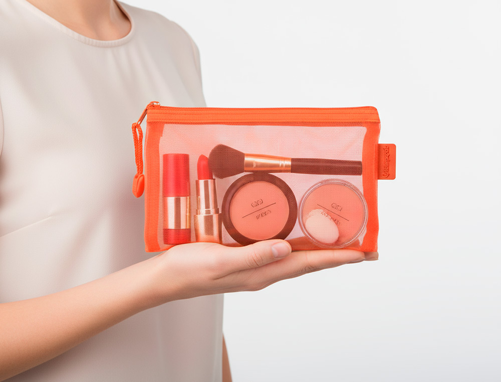 BOLSA COM FECHO DE CORRER LIDERPAPEL POLIESTER TRANSPIRAVEL MULTIUSOS DIN A6 LARANJA