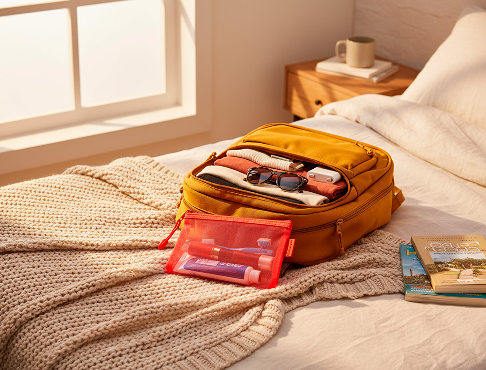 BOLSA COM FECHO DE CORRER LIDERPAPEL POLIESTER TRANSPIRAVEL MULTIUSOS DIN A6 LARANJA