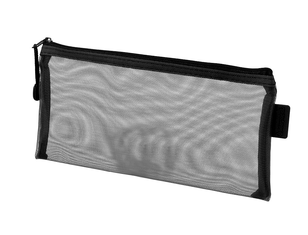 BOLSA COM FECHO DE CORRER LIDERPAPEL POLIESTER TRANSPIRAVEL MULTIUSOS TICKET 230X115 MM PRETO
