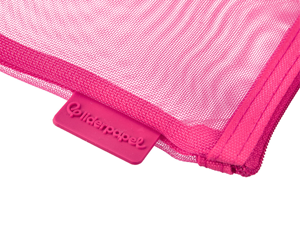 BOLSA COM FECHO DE CORRER LIDERPAPEL POLIESTER TRANSPIRAVEL MULTIUSOS DIN A5 ROSA