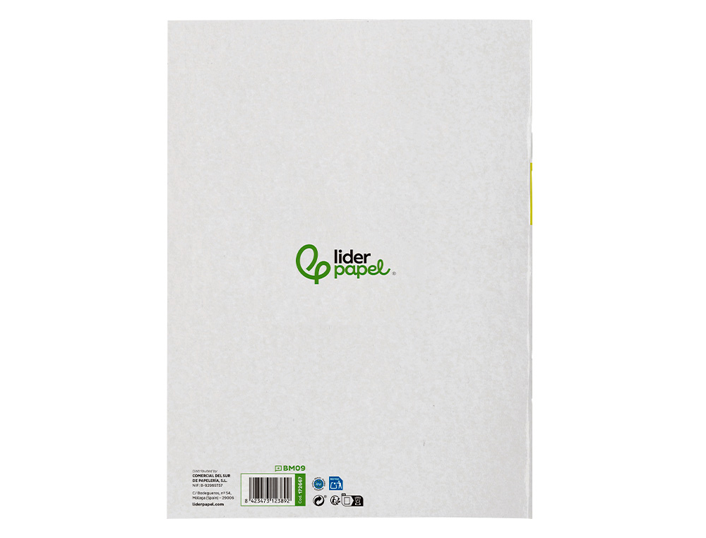 BLOCO MUSICA E CANTO LIDERPAPEL PENTAGRAMA PAUTADO 2 MM QUADRICULA 5MM DIN A4 24 FOLHAS 100 GR