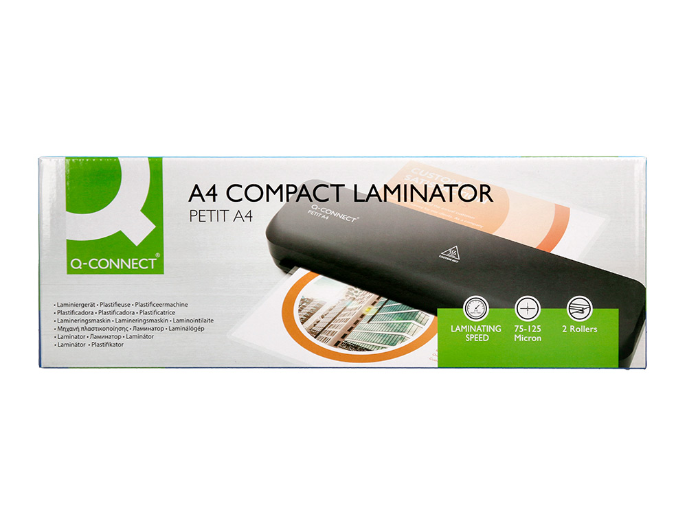PLASTIFICADORA Q-CONNECT KF19061 DIN A4 COMPACTA PLASTIFICADO FRIO / QUENTE 2 ROLOS LUZES READY/POWER