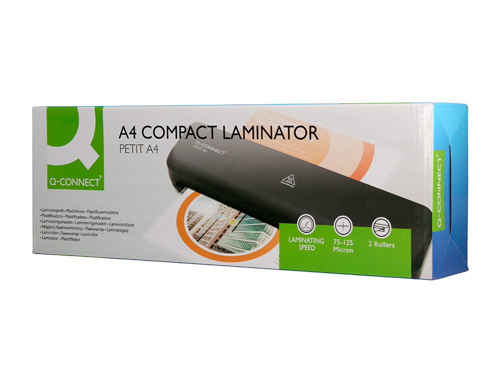 PLASTIFICADORA Q-CONNECT KF19061 DIN A4 COMPACTA PLASTIFICADO FRIO / QUENTE 2 ROLOS LUZES READY/POWER