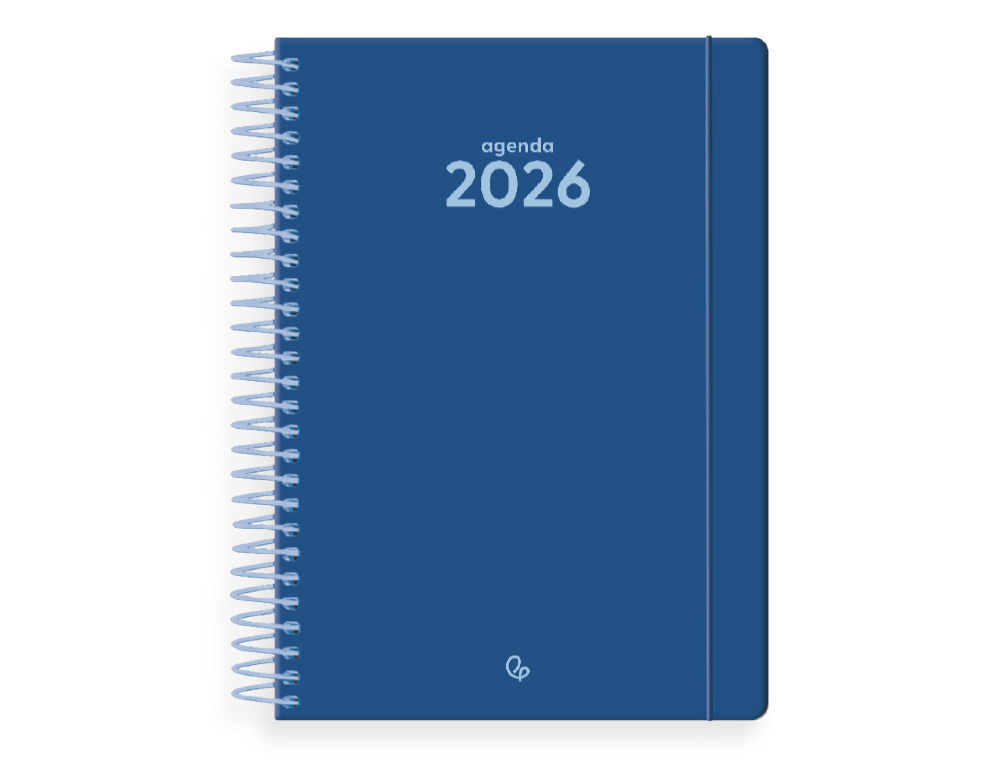 AGENDA ESPIRAL LIDERPAPEL CLASSIC A4 2026 DIA PAGINA AZUL ESCURO PAPEL 70 GR FSC