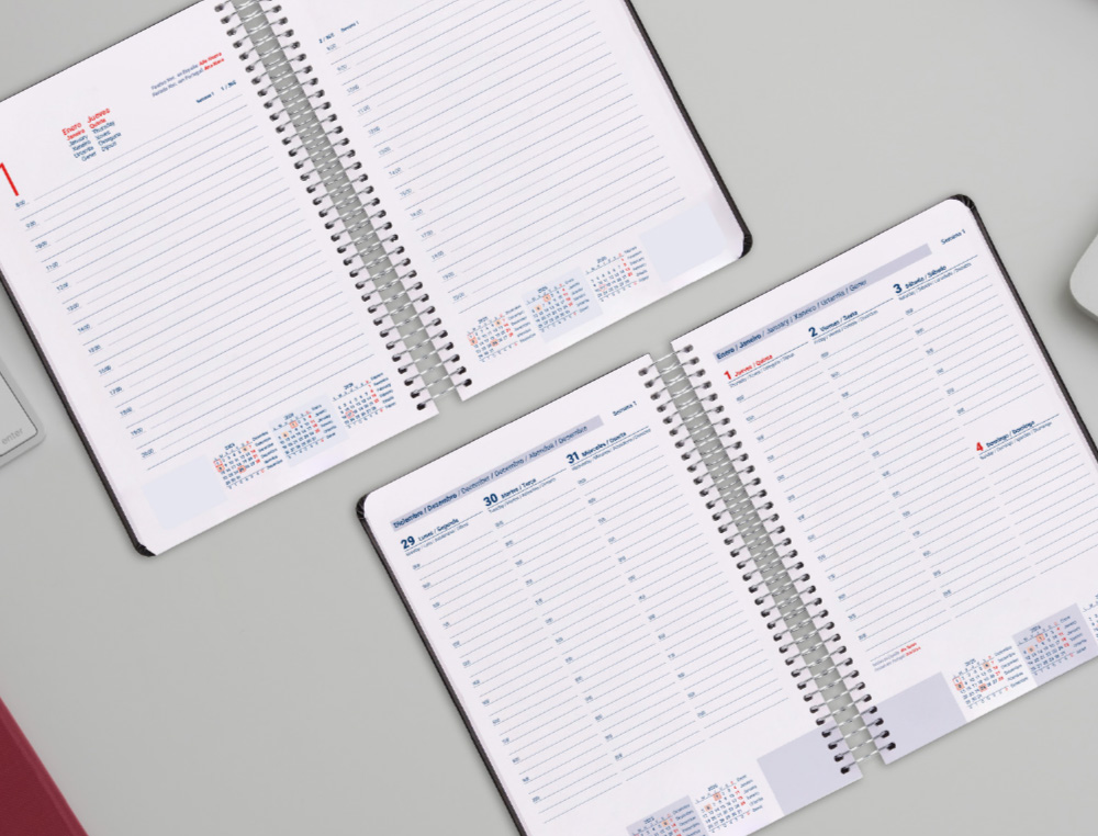 AGENDA ESPIRAL LIDERPAPEL CLASSIC A4 2026 SEMANA VISTA AZUL ESCURO PAPEL 70 GR FSC