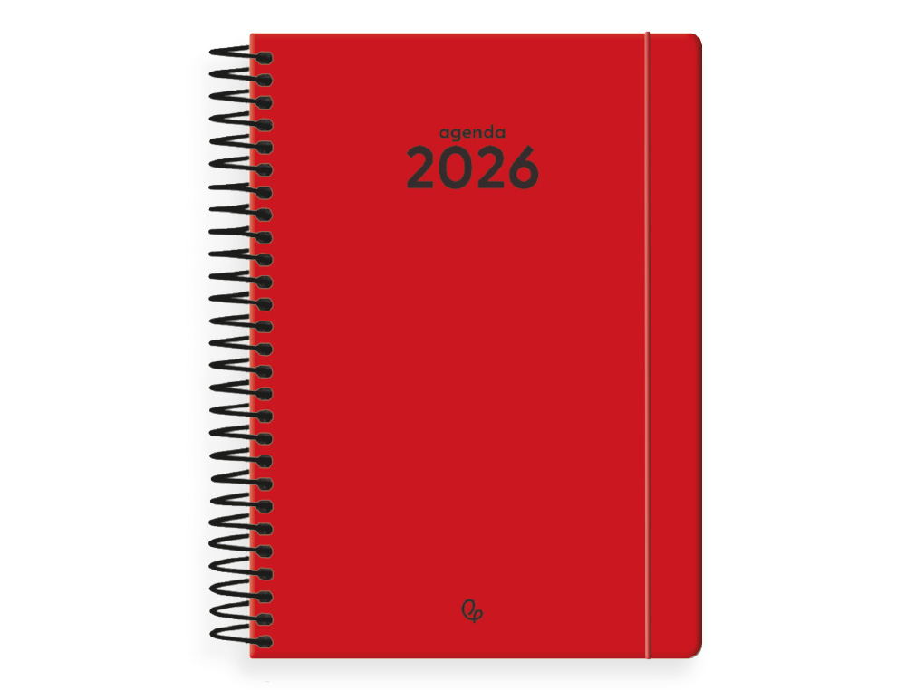 AGENDA ESPIRAL LIDERPAPEL CLASSIC A5 2026 SEMANA VISTA VERMELHO PAPEL 70 GR FSC