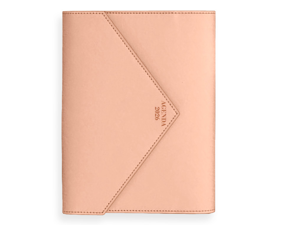 AGENDA ENCADERNADA LIDERPAPEL PSARA A5 2026 DIA PAGINA ROSA NUDE PAPEL 70 GR FSC